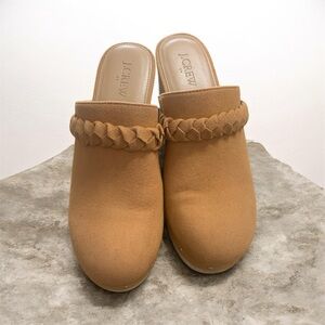 J. Crew Women's Camel Suede Braided Mules